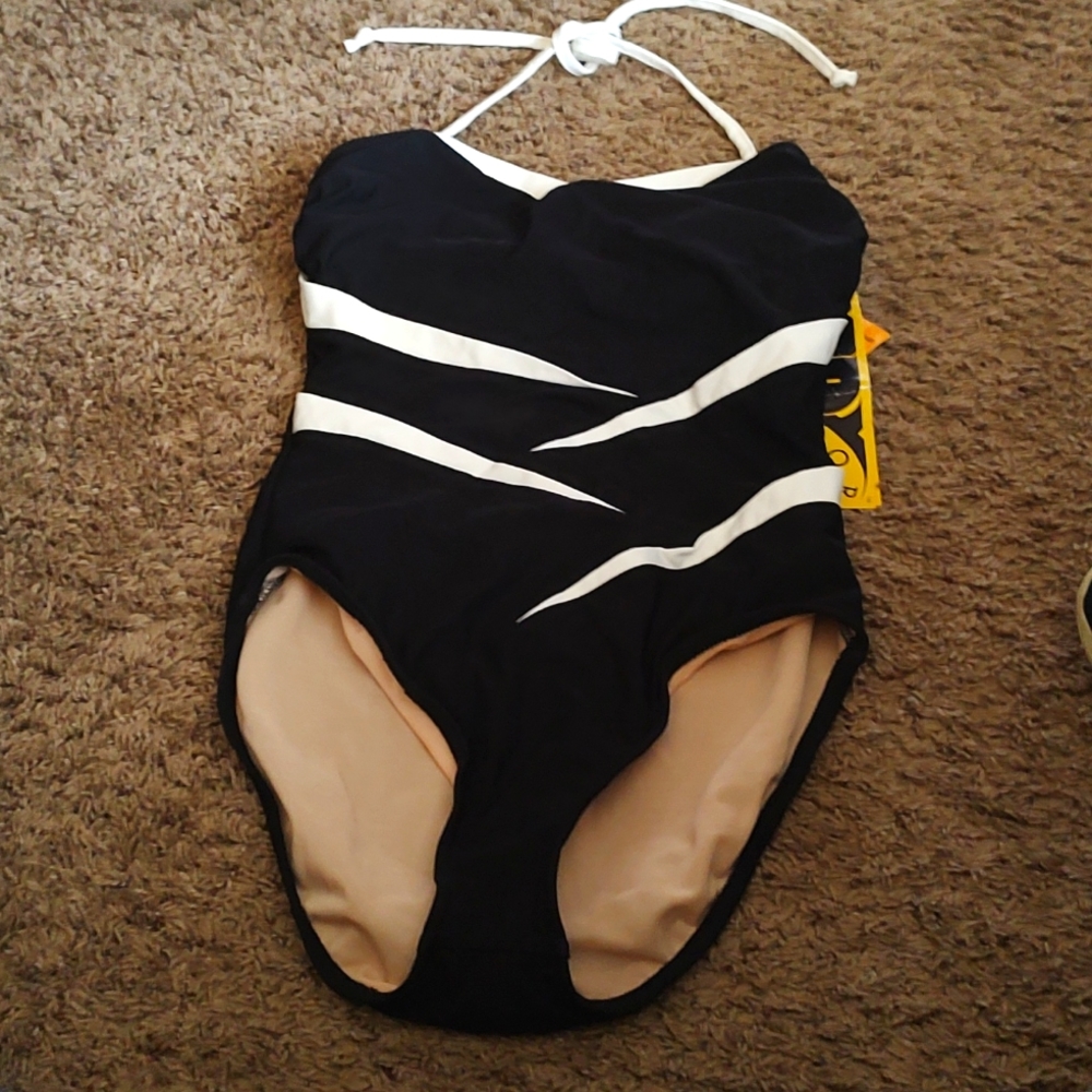 Perfector B/W Slimming Swimsuit 12T NWT